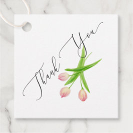 サンキューピンクチューリップ ウェディング フェイバータグ