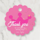 サンキューピンクドール誕生日パーティー、プリンセスクラウン フェイバータグ (正面)