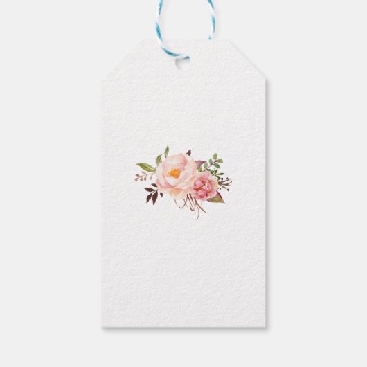 サンキューピンクフローラ結婚式の引き出物ラベル ギフトタグ (裏面)