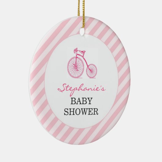 サンキューピンクベビーシャワーお願いオーナメント セラミックオーナメント (右)