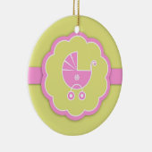 サンキューピンクベビーシャワーお願いオーナメント セラミックオーナメント (右)