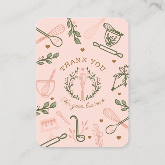 サンキューピンクベーキング&料理用具ベーカリー エンクロージャーカード (裏面)