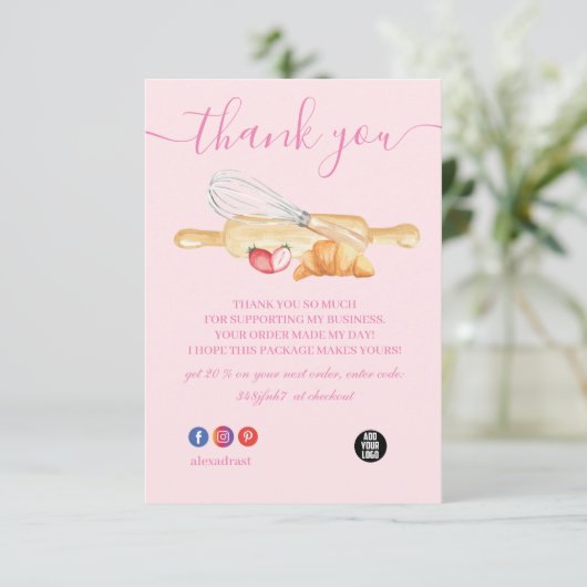 サンキューピンクベーキング&料理用具ベーカリー サンキューカード (スタンド正面)