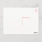 サンキューピンクローズフラワーブラックフローラ ポストカード (裏面)