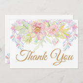 サンキューピンクローズフローラ サンキューカード (正面/裏面)