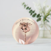 サンキューピンクローズ金ゴールドフラワーラグジュアリーエレガント サンキューカード (スタンド正面)