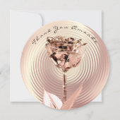 サンキューピンクローズ金ゴールドフラワーラグジュアリーエレガント サンキューカード (正面)