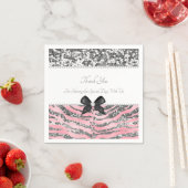 サンキューピンクローズ&シルバーデザイン スタンダードカクテルナプキン (インサイチュ)