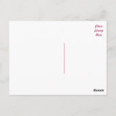 サンキューピンク明るい赤紫色ハートポストカード ポストカード (裏面)