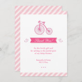サンキューピンク赤ちゃんシャワーカード 招待状 (正面/裏面)