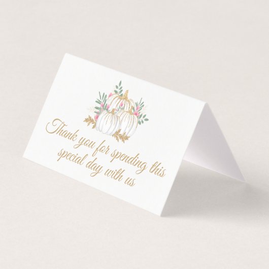 サンキューピンク金ゴールドカボチャ感謝祭結婚の (正面)