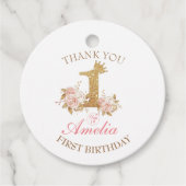 サンキューピンク金ゴールドクラウンプリンセス1st誕生日 フェイバータグ (正面)