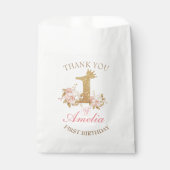 サンキューピンク金ゴールドクラウンプリンセス1st誕生日 フェイバーバッグ (正面)