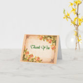 サンキューピーチバラヴィンテージカントリー カード (黄色い花)