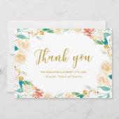 サンキューピーチフローラリースベビーシャワー サンキューカード (正面)