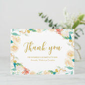 サンキューピーチフローラリースベビーシャワー サンキューカード (スタンド正面)