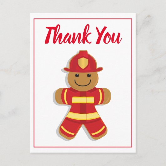 サンキューファイアファイタージンジャーブレッドマン ポストカード (正面)