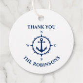 サンキューファミリーネームコンパスいかりブルーホワイト フェイバータグ (正面)