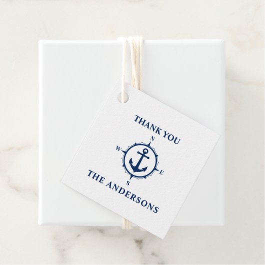 サンキューファミリーネームコンパスいかりホワイト&ブルー フェイバータグ (インサイチュ)