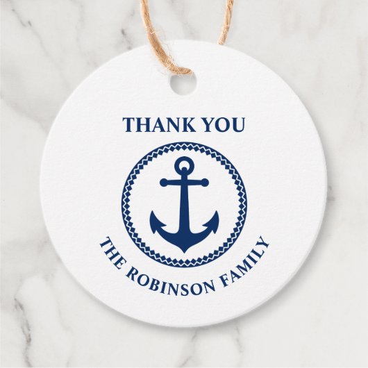 サンキューファミリーネーム航海のシーいかりネイビー フェイバータグ (正面)