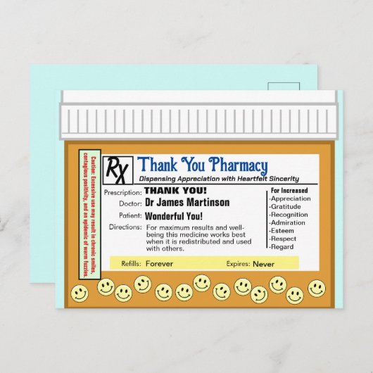 サンキューファーマシー ポストカード (正面/裏面)