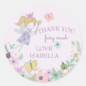 サンキューフェアリーフラワーガーデン薄紫 ラウンドシール (正面)