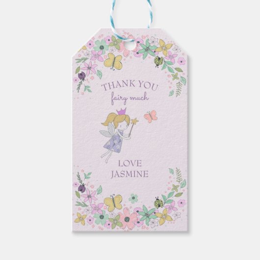 サンキューフェアリー多くの秘密の花園薄紫 ギフトタグ (正面)