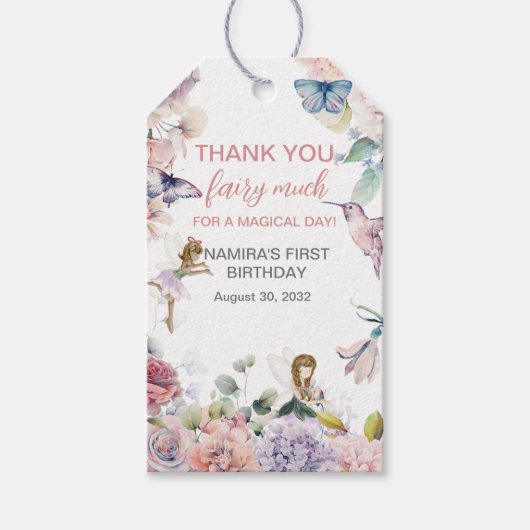 サンキューフェアリー多くの誕生日賛成 ギフトタグ (正面)