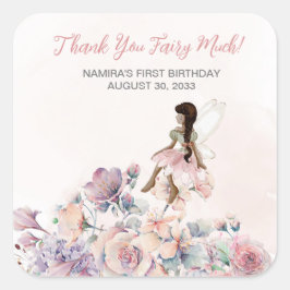 サンキューフェアリー多くの誕生日賛成 スクエアシール