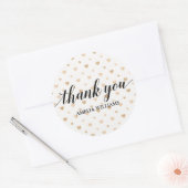 サンキューフェイクグリッターハート ラウンドシール (封筒)