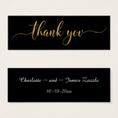 サンキューフェイク金ゴールドエレガントタイポグラフィ (正面&裏面)