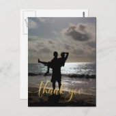 サンキューフェイク金ゴールドタイポグラフィパーソナライズされた ポストカード (正面/裏面)