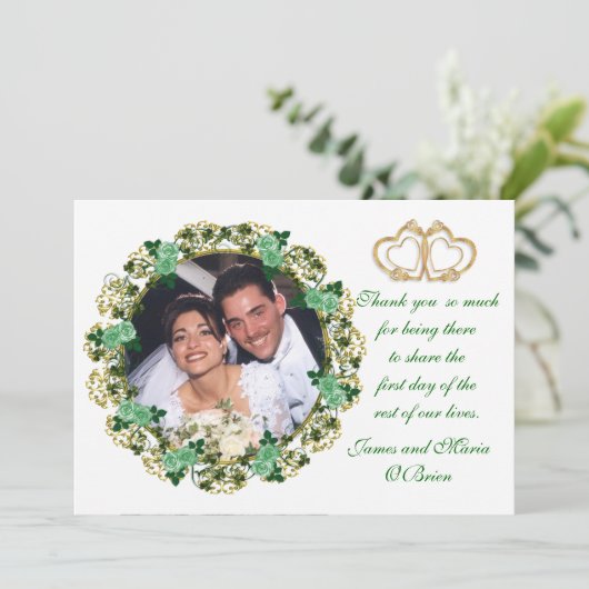 サンキューフォトカードアイリッシュバラ サンキューカード (スタンド正面)