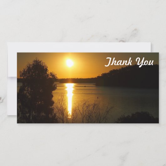 サンキューフォトカード – Lake Monduran sunset サンキューカード (正面)