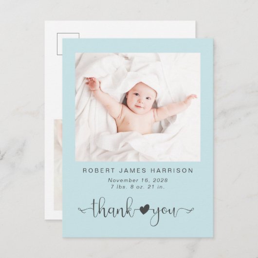 サンキューフォトシーブルー誕生 案内ポストカード (正面/裏面)