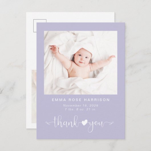 サンキューフォトパープルガール誕生 案内ポストカード (正面/裏面)