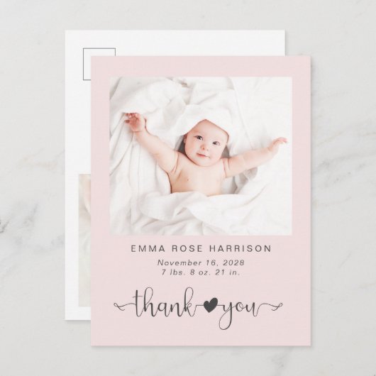 サンキューフォトピンクガール誕生 案内ポストカード (正面/裏面)
