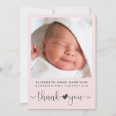 サンキューフォトピンク誕生 案内状 (正面)