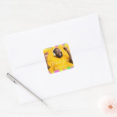 サンキューフォト ネオンレモンイエロー ホログラム 歌手 DJ ミュージック スクエアシール (封筒)