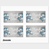 サンキューフォークフローラブルーベビーシャワーのお願い 長方形シール (シート)
