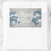 サンキューフォークフローラブルーベビーシャワーのお願い 長方形シール (バッグ)