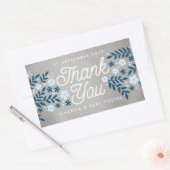 サンキューフォークフローラブルーベビーシャワーのお願い 長方形シール (封筒)