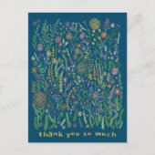 サンキューフカラフルラワーズフィールズメドウフローラ ポストカード (正面)