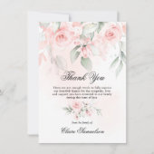 サンキューフューラー悔やみや弔慰ピンクフローラ |写真 サンキューカード (正面)