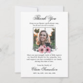 サンキューフューラー悔やみや弔慰ピンクフローラ |写真 サンキューカード (正面)