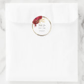 サンキューフラワーハート ブライダル スウィート16 ゴールド ホワイト ラウンドシール (バッグ)