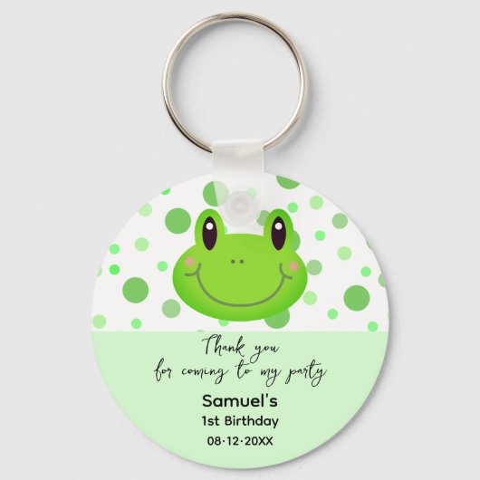 サンキューフロッグ紙吹雪子供の誕生日パーティーの好意 キーホルダー (正面)