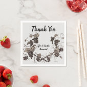 サンキューブドウつる植物ヴィンテージスケッチワインテイスティング スタンダードカクテルナプキン (インサイチュ)