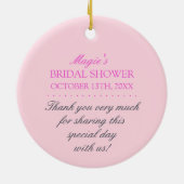 サンキューブライダルシャワーお願いオーナメント セラミックオーナメント (裏面)