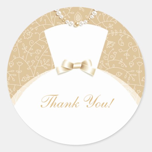 サンキューブライダルシャワーシール ラウンドシール (正面)